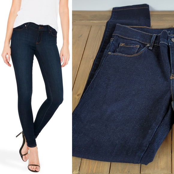 Mott & Bow Mid Rise Skinny Dark Wash - Picture 1 of 13